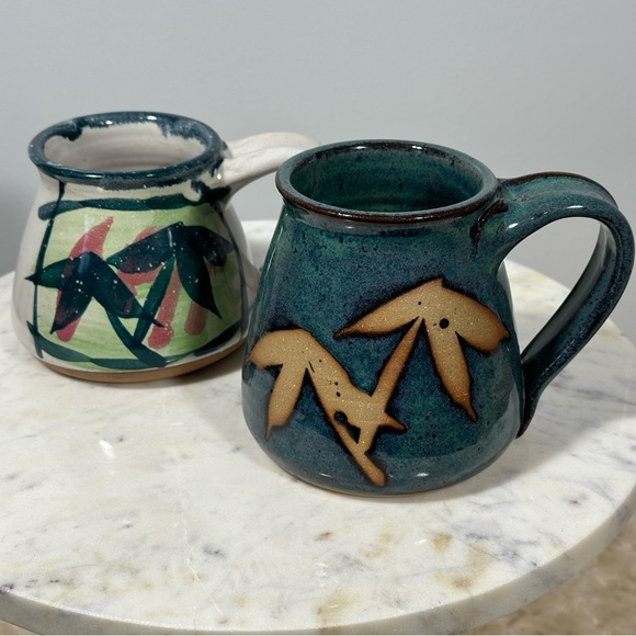 ☕️Set of 2 Handmade Tea or Coffee Mugs, Artist Signed, Includes 6 Tea Bags - Picture 2 of 16